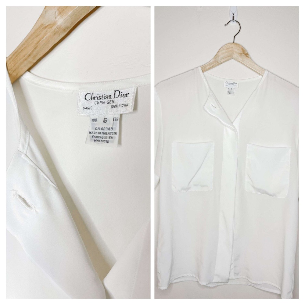 Christian Dior Button-Up Chemise Top